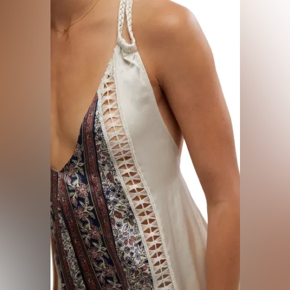 Free People | Bohemian Nights Maxi Slip Dress | Tea Combo | Medium - Picture 4 of 6